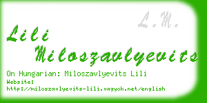 lili miloszavlyevits business card